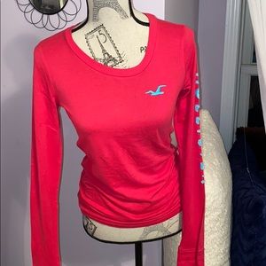Bright pink long sleeve top